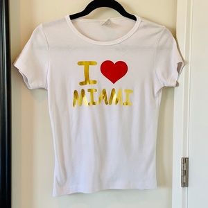 I ❤️ Miami White T-shirt | Size: S | 100% Cotton